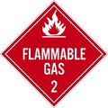 Nmc PLACARD, FLAMMABLE GAS 2,  DL46PR100